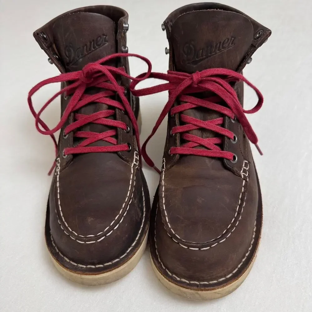 Danner Bull Run Moc Toe 6" Brown Leather Lace Up Boots Style 15575 Size US 8 - Picture 7 of 8